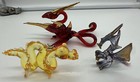Dragon Medieval Hand Blown Glass Figurine Crystal Gold Red
