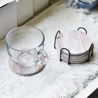 6pcs Drink Coasters With Holder  Marble Style Ceramic Drink Coaster  Absorbent C