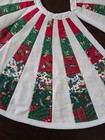 Quilted Patchwork Small Mini Christmas Tree Skirt 21  Round Handmade Reversible 