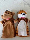 Lot X 4 Melissa   Doug Hand Puppets Princess Giraffe Monkey Tiger Euc
