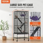Spacious 4 Tier Black Animal Cage For Ferrets Chinchillas And Small Pets
