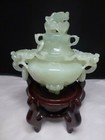 Wonderful Antiques Chinese Carved Jade Burner    On  Asian Stand  