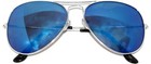 Aviator Silver Metal Frame Blue Mirror Colored Lenses Retro Sunglasses Uv 99 