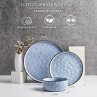 Haware Dinnerware Sets  12-piece Plates And Bowls Set  Reactive Blue