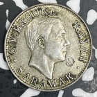 1927 Sarawak 20 Cents Lot n0454 Silver  Nice Detail  Obverse Dig