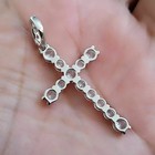 3 00ct Round Cut Lab Created Diamond Cross Pendant In 14k White Gold Plated
