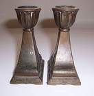 Vintage Brass Candlestick Pair Ship Sailboat Boat Nautical Bronze Candle Holder