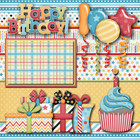 Happy Birthday Premade Scrapbook Pages Paper Printed Layout Dbds