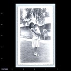 Old Vintage Photo Girl Holding Baby In Yard Outside House Antique Snapshot