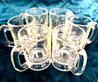 Set Of 6 Mini Glass Beer Mug Shot Glasses 2  Clear Heavy Base Vintage Barware