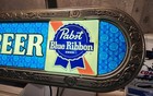 Vintage Pabst Blue Ribbon Pbr Cold Beer Lighted Bar Sign 40 5    X 12  Light Up