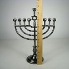 Rite Lite Jewish Gray Metal Hanukkah Menorah Star Of David 9 Branch Judaica