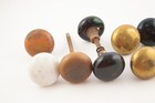 Lot Of 11 Vintage   Antique Round Door Knobs Metal Brass Etc