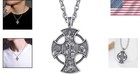 Stylish Sterling Silver Cross Necklace With St Michael   Christ Design  20 2 In 