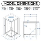 Flexible Adjustable Black Sliding Door Glass 36 In wx72 In h Shower Door Double