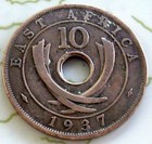 Coin East Africa 10c 1937 Xf 217