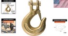 Heavy-duty 3 8-inch Forged Steel Clevis Slip Hook With Safety Latch - 18 000 Lbs