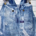 Big Smith Mens 54 Tie Dye Bleached Denim Overall Jean Shorts Shortalls
