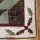 Handmade Christmas Quilt Wall Hanging Throw 59x50 Reindeer Tree Holly Rod Pocket