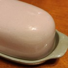 Vtg 1960s Shell Pink By Harker Covered Butter Dish Made In Usa Mint 