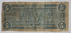 1864 Confederate States Of America  5 Note T-70 Csa Civil War Currency Richmond