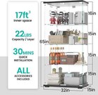 Glass Display Cabinet 4 Shelves W mirror Bookshelf Trophy Case Curio Black New