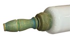 Antique Imperial Milkglass Rolling Pin With Green Painted Wooden Handles 1920s