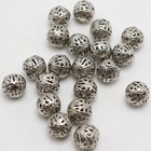 200 Dull Silver Plated Metal Round Filigree Spacer Beads 8mm Jewelry Findings