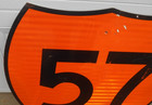 1 Vintage 57 Shield Road Sign - Aluminum Reflective 24  X 24   4