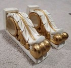 Vintage Carved Wood Corbels Shelf Brackets Antique White And Gold
