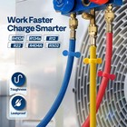 5 Ft R410a Hvac Charging Recovery Hoses 1 4  Refrigeration Hoses With Tap Valve