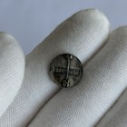 Vintage Sterling Silver Builders Pin Green Enamel 4 Leaf Clover Tiny 1 2in Globe