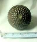 Antique French Boule Cloutee Studded Bocce Ball Wood Core Nailed Petanque No 4