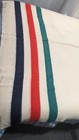 Vintage Hudson Bay Style Wool Throw Blanket  70  X 70   Unmarked  Nice 