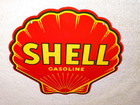 Vintage Shell Gasoline Rare Red 11 3 4  Porcelain Metal Service Station Oil Sign