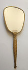 Vintage Matson Hand Held Vanity Mirror Gold 3d Relief Bird Glam Ornate Victorian