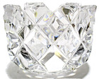 Vintage Unbranded Clear Lead Crystal Round Cigar Ashtray Candle Holder 4  X 3  