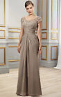 Chiffon Mother Of The Bride Dresses Cap Sleeve Applique Pleated Party Prom Gowns