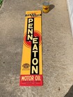 Vintage 1970 s  penn-eaton Motor Oil  Embossed Metal Dealer Sign  47 5 x10   Nos