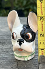 Rare Antique Boudoir Brush Whisk Head Porcelain Half Doll French Bulldog -german