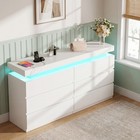 6 Drawer Dresser With Sliding Top And Power Outlet Modern Led Lights