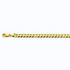 10k Yellow Gold 2mm-14mm Solid Curb Chain Bracelet Size 7 -30 