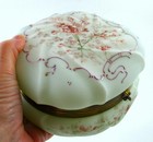 Antique Wave Crest - Large 7  Mint Green Jewelry Box - Helmschmied Swirl C 1900