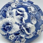 Blue White Floral Lidded Decorative Bowl Chinoiserie Interior Design Accent Art
