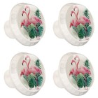 4 Pcs 1 37  Round Cabinet Knobs Flamingo Kitchen Cupboard Knob White Drawer P   