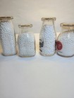 Lot Of 4 Vintage Clear Glass Half Pint Cream Milk Dairy Bottle Sunnymede Voegels
