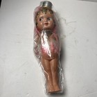 Vintage antique 1940 s Strung Arms Celluloid Feathers Doll Occupied Japan Toy