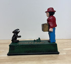 Vintage  monkey Bank  Cast-iron Mechanical Coin Bank
