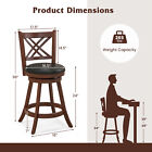 Set Of 4 Upholstered Counter Stools 24  Swivel Bar Stools W  Cushion   Footrests
