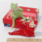 Set Of 2 Gilner Miniature Ceramic Elf Pixie Figurines Japan Mcm 1950s Kitschy